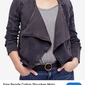 Free People Gray Jacket with Waterfall Front